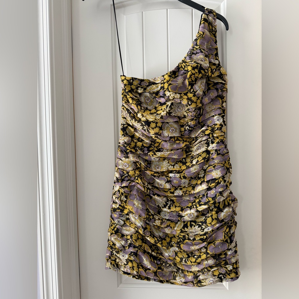 NWT Zara one shoulder floral mini dress sz small
